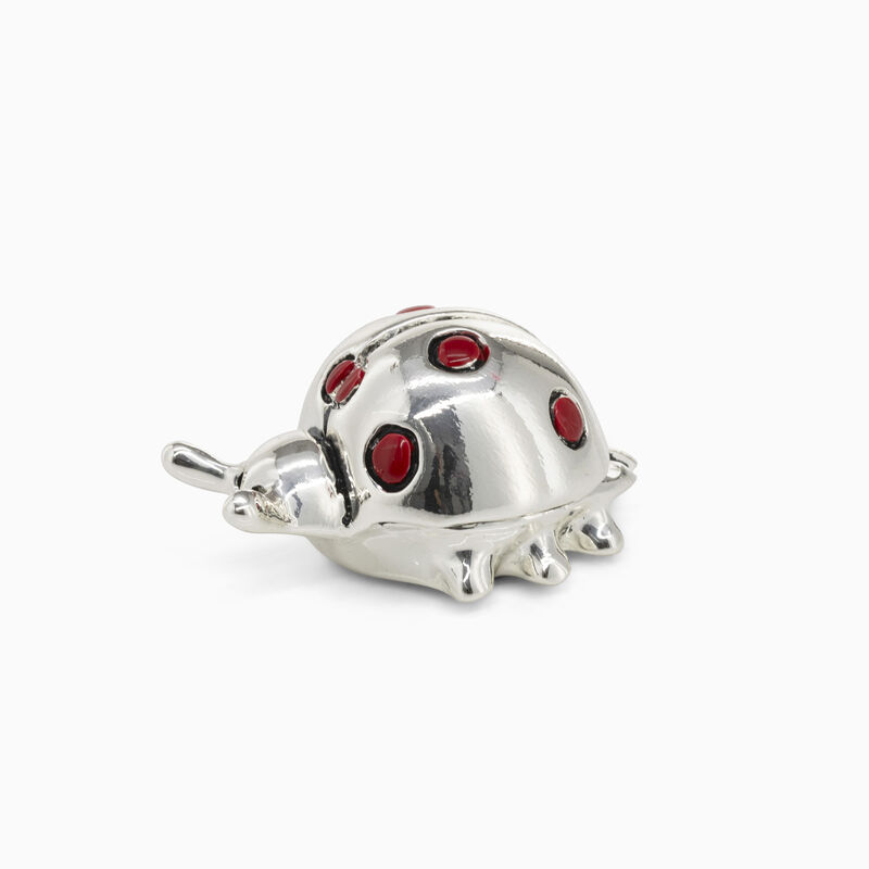 Beetle Miniature with Red Dots (Medium) Silver-Pl