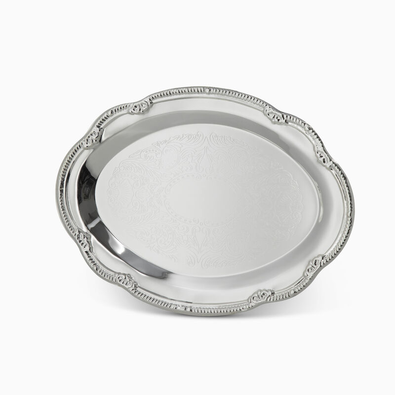 OVAL SERVING PLATE 24CM PLATED 