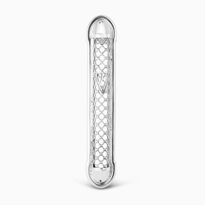 Diagonal Mezuzah Decorated Sterling Silver 