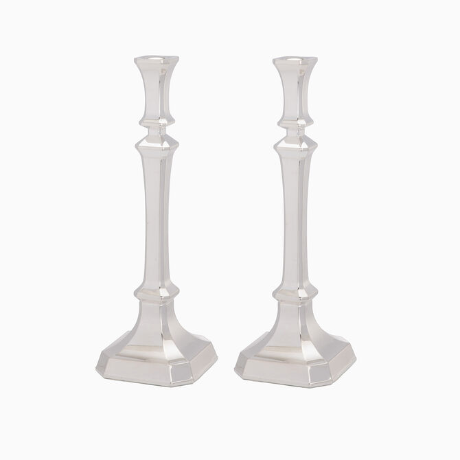 Ori New Candlesticks Smooth Silver Plated 