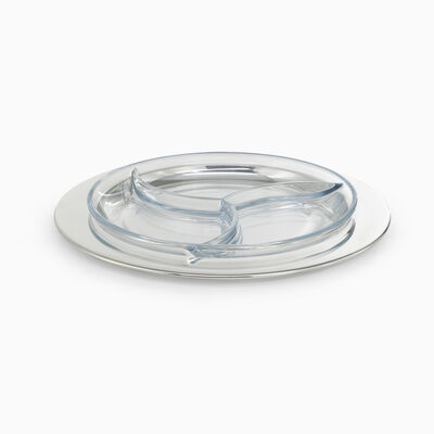 PLATED SERV.DISH W/GLASS 