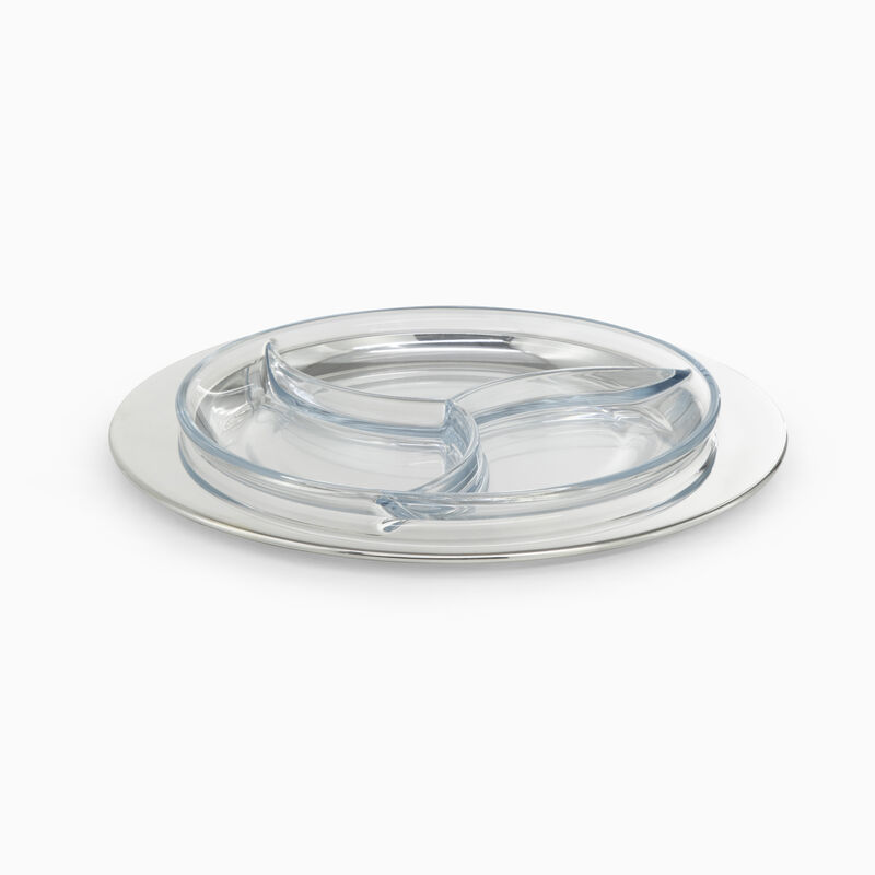 PLATED SERV.DISH W/GLASS 