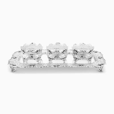 Ruz Serving Dish With 3 Bowls Sterling Silver 