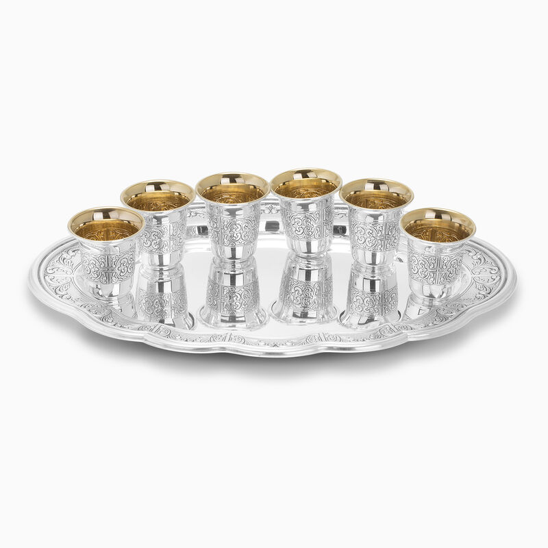 Dor Liquor Set 6 cups and tray 