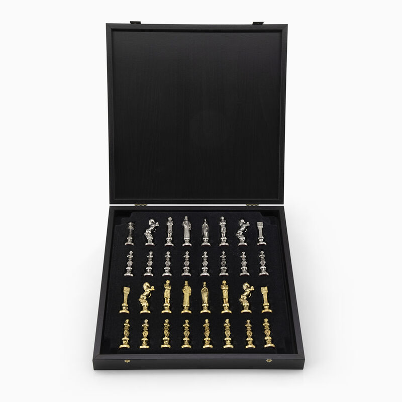 Blue Renaissance Chessboard Silver-Plated 