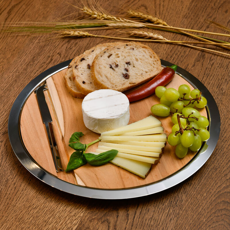 ARTI S.S. & WOOD ROUND PLATE 