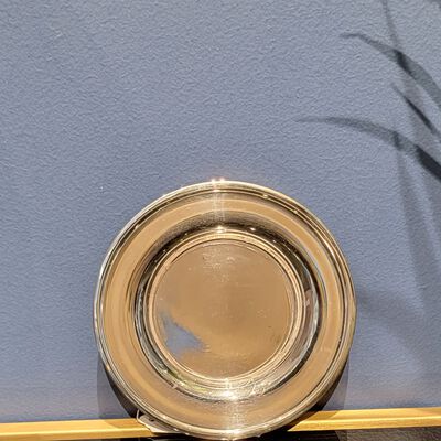 Smooth Kiddush Plate Small Sterling Silver 