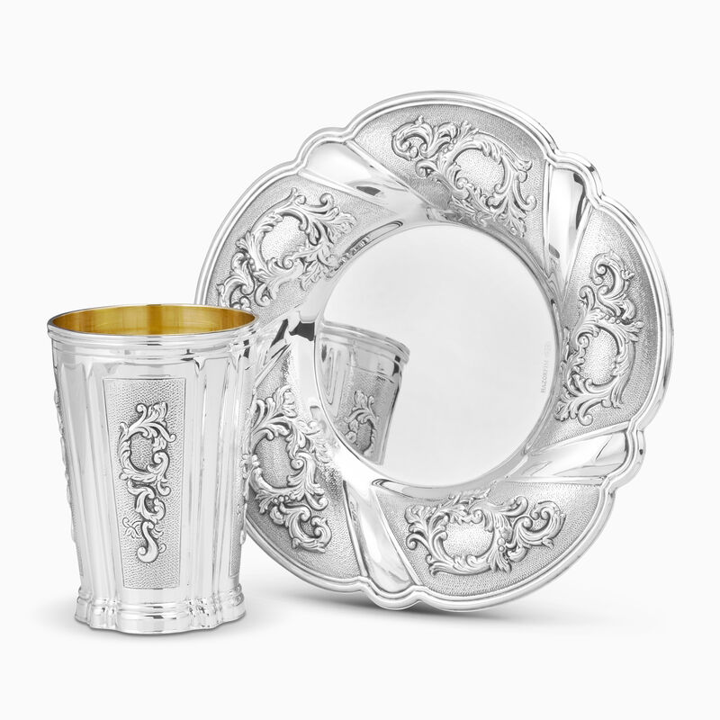 Rola Decorated Chosson Kiddush Set With Lip 