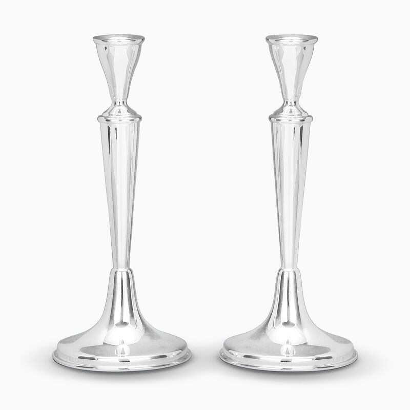 Round Smooth Candlesticks Sterling Silver 