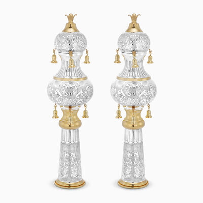 Barok Silver Rimonim Gold 