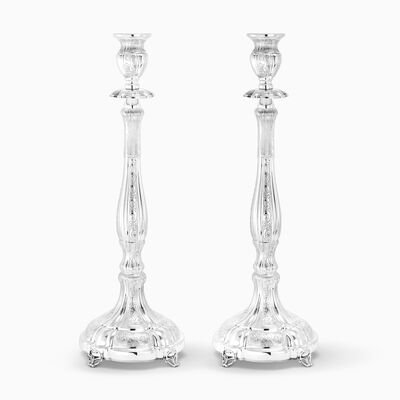 DUCHESS CANDLESTICKS DECORATED STERLING SILVER 