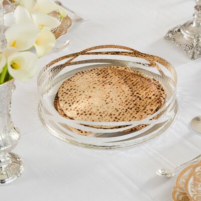 ROUND SERVING TRAY 33CM PLATED 