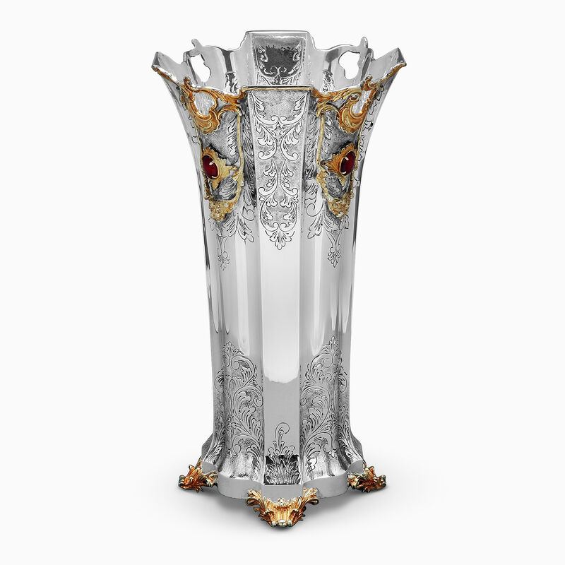 Cobalt Gemstone Vase Large Sterling Silver