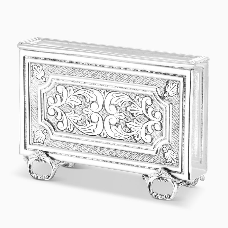 Frame Match Box Holder Decorated Sterling Silver 
