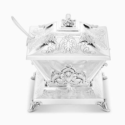 Bagatelle Honey Dish Leaves Sterling Silver 