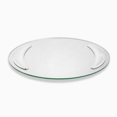 Oval Mirror Tray Silver Plated 