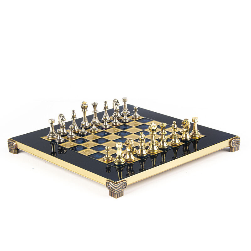 28 cm Blue Metal Chessboard