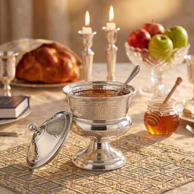 HAMMERING SERVING DISH PLATED 