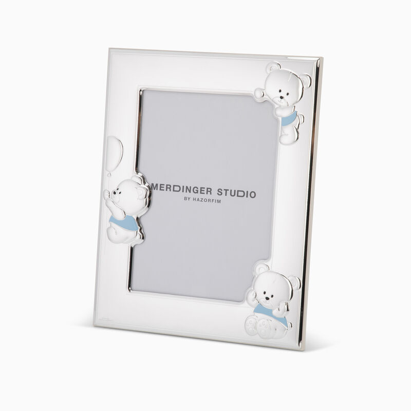 Blue Teddy Bear Silver-Plated Photo Frame (13×18)