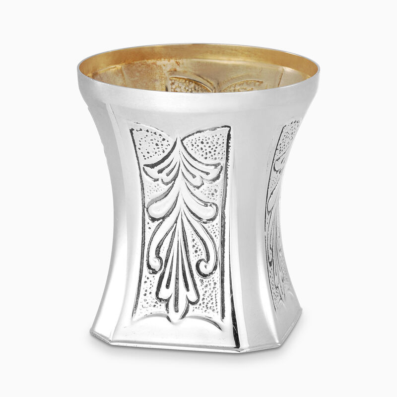 Neora Single Liquor Cup Decorated Sterling Silver 