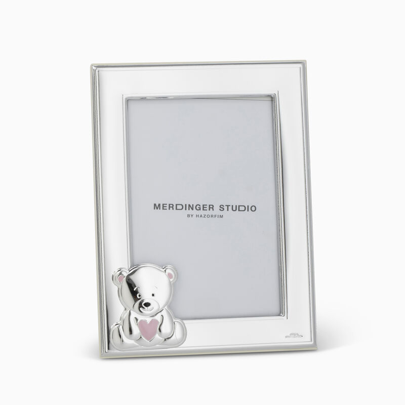 PINK BEAR PHOTO FRAME PLATED 