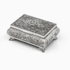 ROSES JEWELRY BOX SILVER PLATE 