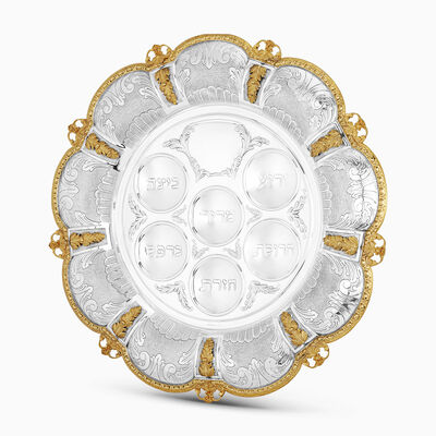 CARLOS PESACH PLATE GOLD DECORATED STERLING SILVER