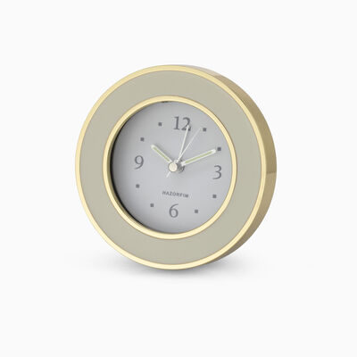 Cream and Gold Enamel Round Clock 