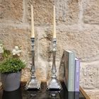 Comino Candlesticks Decorated Silver Large 