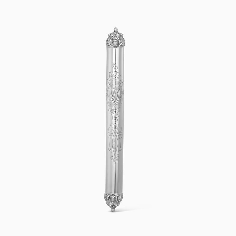 King Mezuzah Sterling Silver (10" Klaf) Lacquer