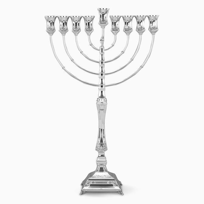 Socrates Menorah Decorated Sterling Silver 