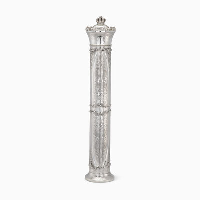 Menifa Megilah Case Klaf 20" Sterling Silver 