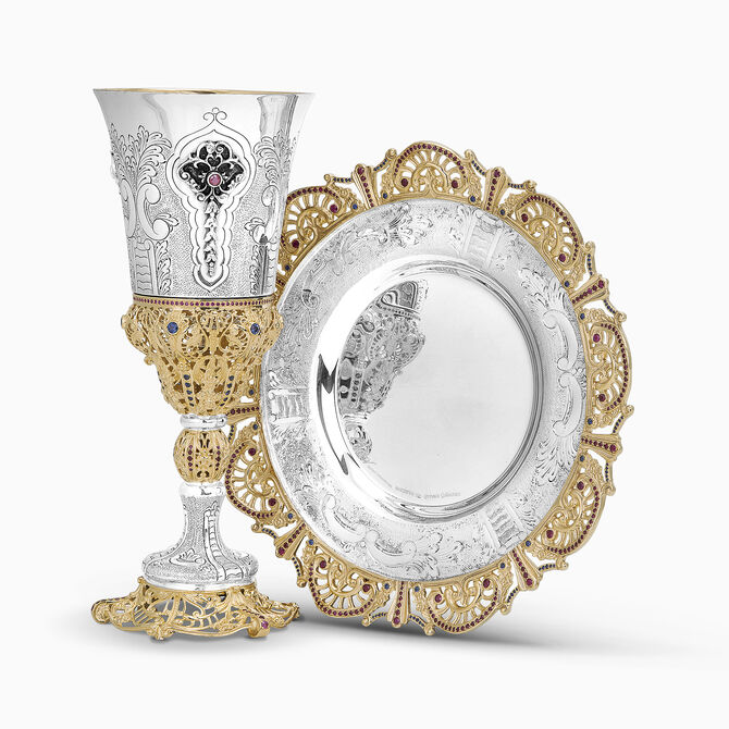 Royal Chosson Kiddush Set With Stones
