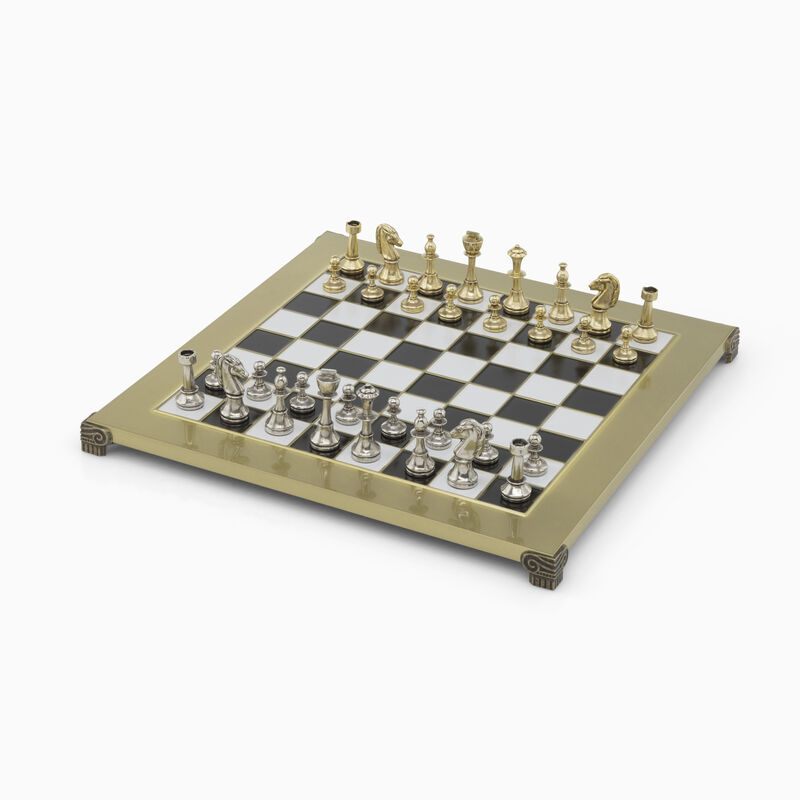 36 cm B&W Metal Chessboard 