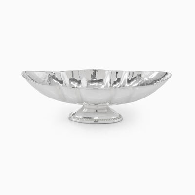 HAMMERED BOWL W/STAND PLATED 