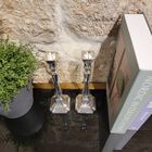 Comino Candlesticks Decorated Silver Small 