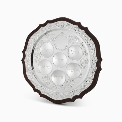 LARGE SEDER PLATE 3 LEG PLATED 