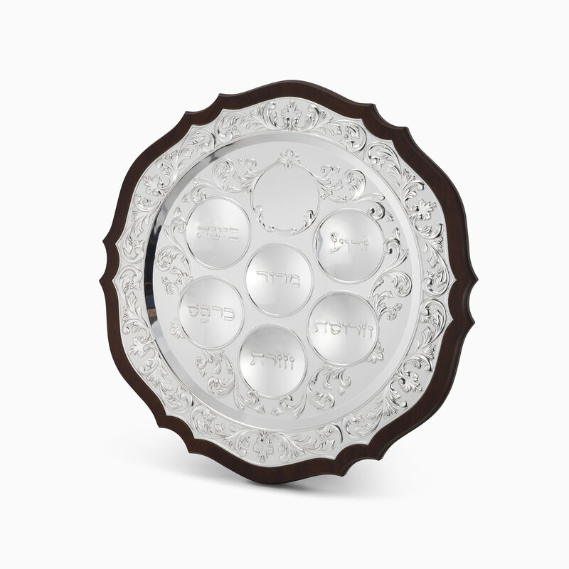 LARGE SEDER PLATE 3 LEG PLATED 