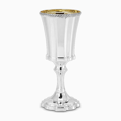 Cobalt Kiddush Cup With Stem Sterling Silver 