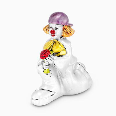 Clown Kneeling Silver-Plated 