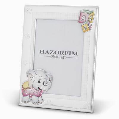 Photo Frame Silver Plated Pink Elephant 