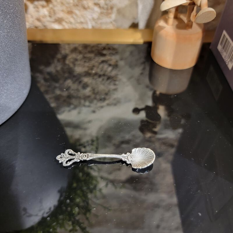 Seashell Salt Spoon Sterling Silver Small 