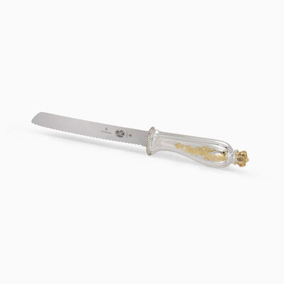Bellagio Golden Decorated Challah Knife Serrated 