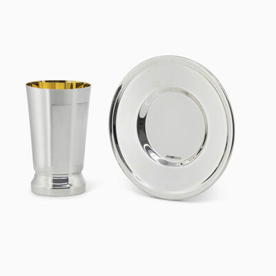 David Cup and Plate Set Silver-Plated 