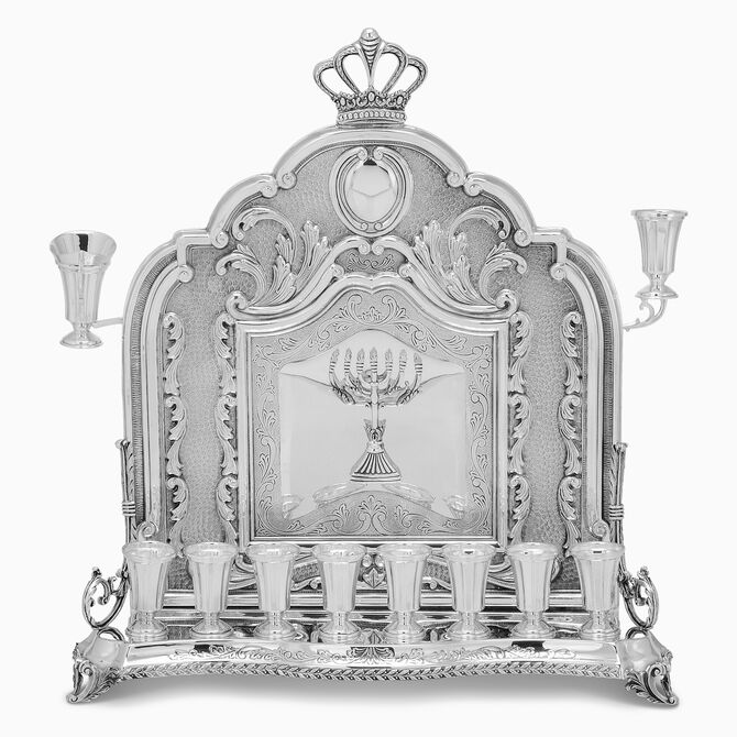 Herods Wall Menorah Sterling Silver 