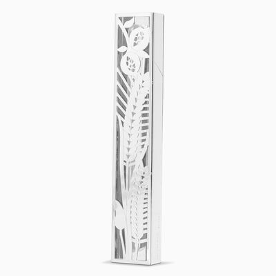 Seven Species Mezuzah Large Silver Plated 