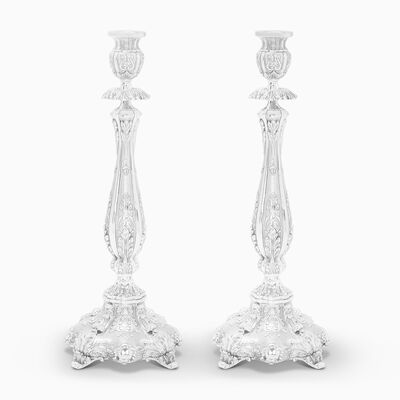 Ibiza Candlesticks Decorated Sterling Silver 