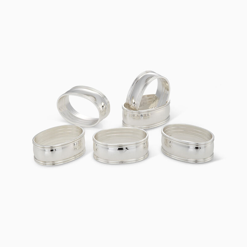 SET/6 NAPKIN RINGS PLATED