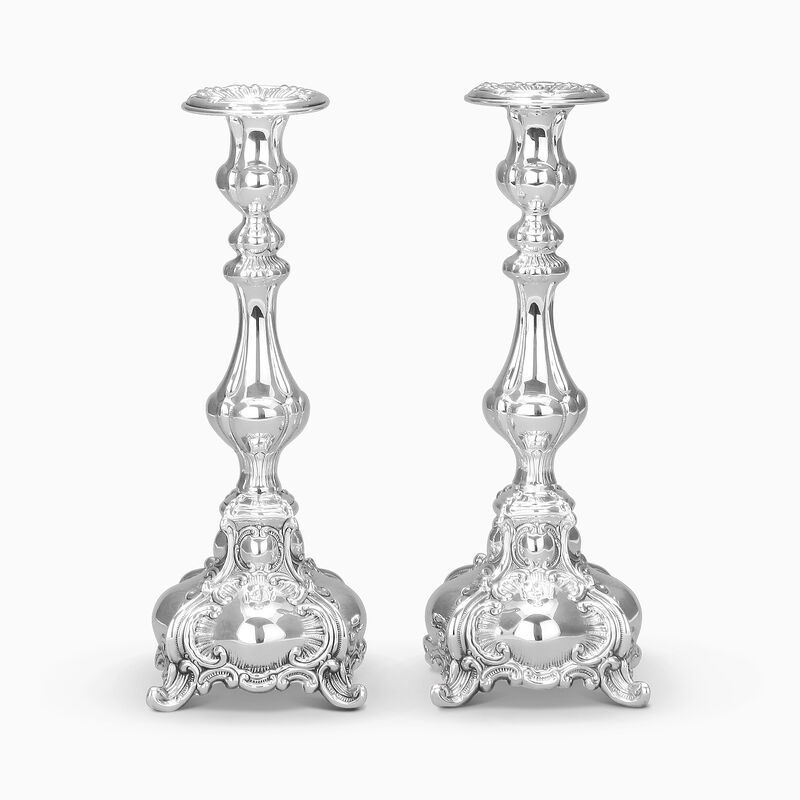 Ben Yehuda Candlesticks Medium Sterling Silver 