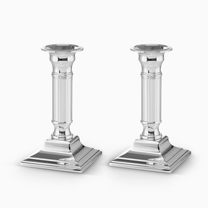 LINES CANDLESTICKS PLATED 